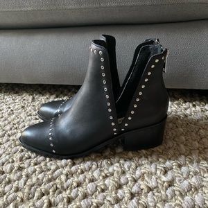 Black Leather Bootie with Studs - Steve Madden